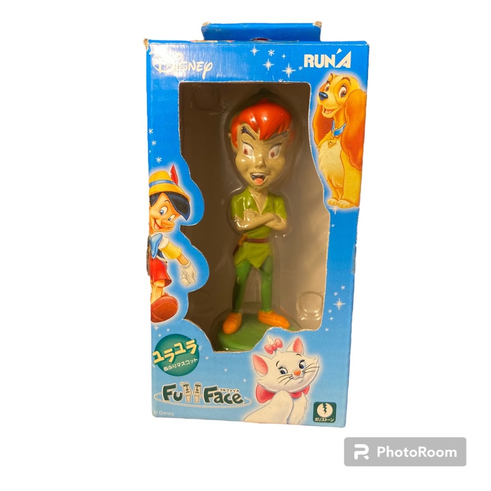 NEW Rare Run'A Disney Full Face V7 Peter Pan Polystone Bobble head Figure